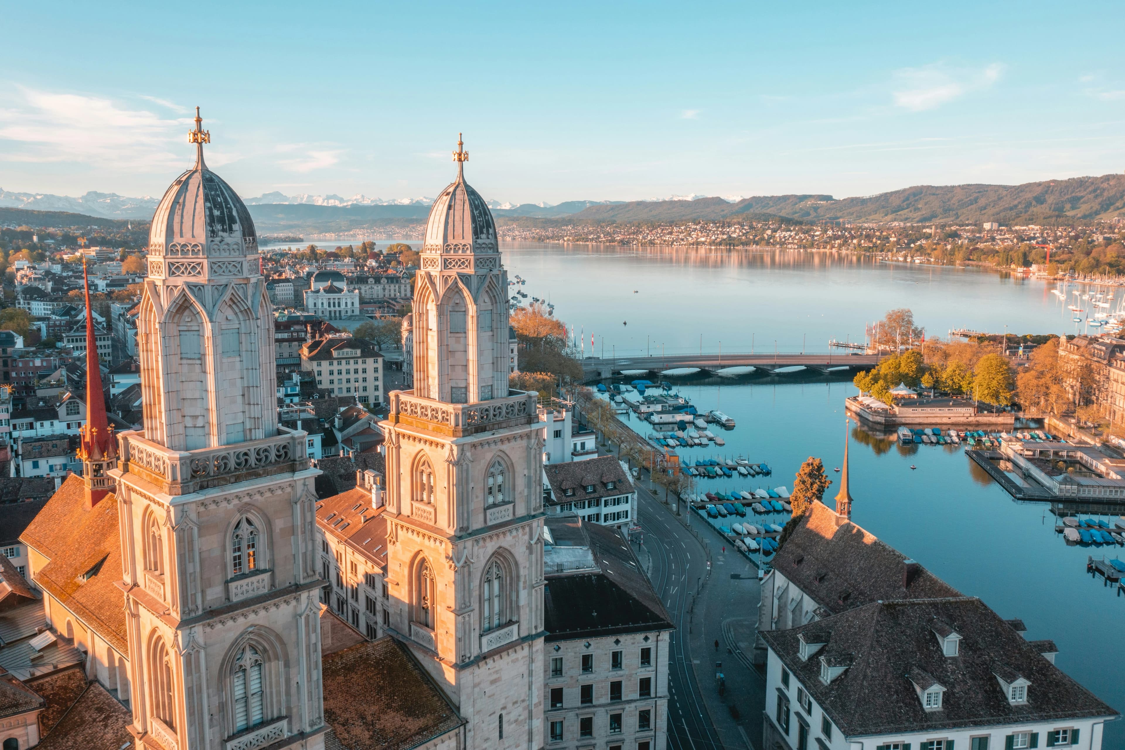 Zurich city and lakeside
