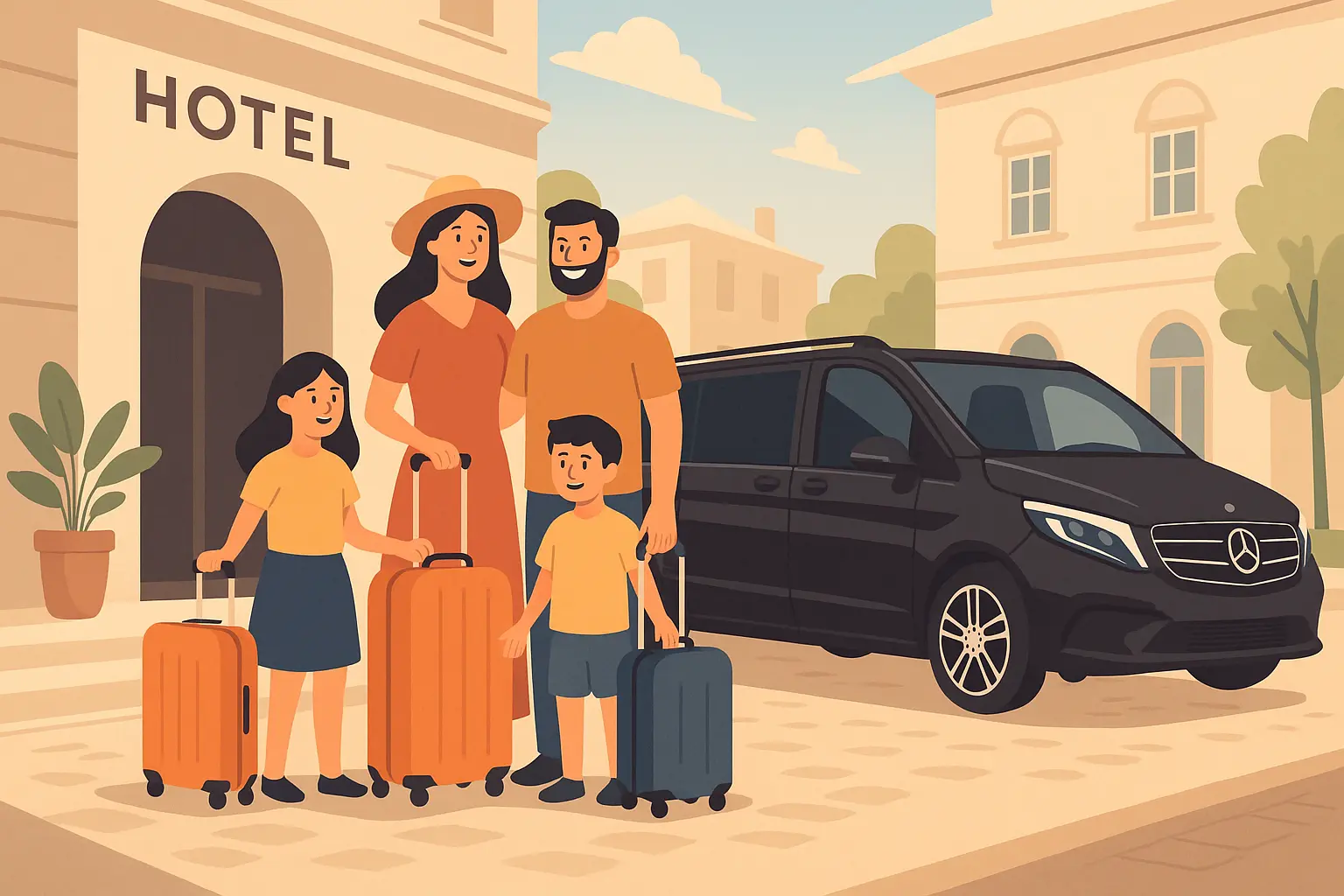 AJL Transfer fleet of sedans, vans and buses