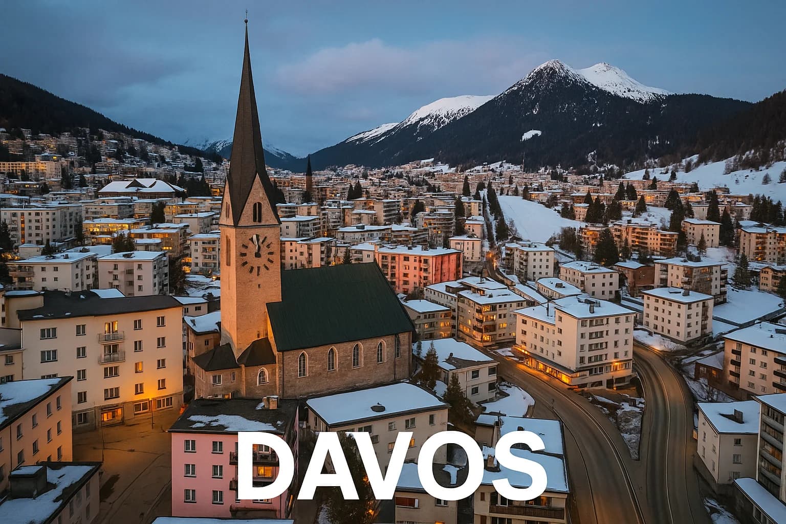Private chauffeur travel in Davos during winter